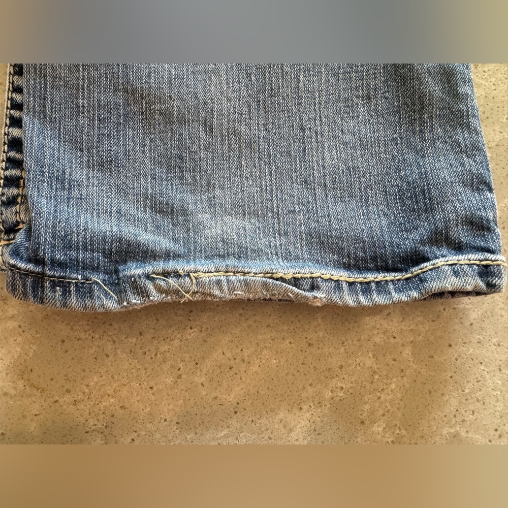 Adiktd Light Medium Blue Straight Leg Jeans Embellished Pockets Size 12 - Picture 9 of 10